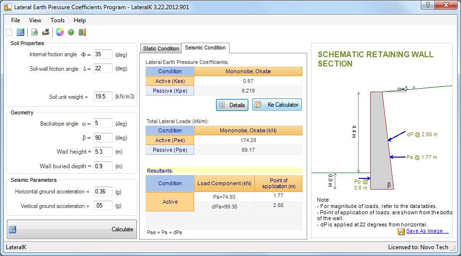 Earth Pressure Analysis Program LateralK